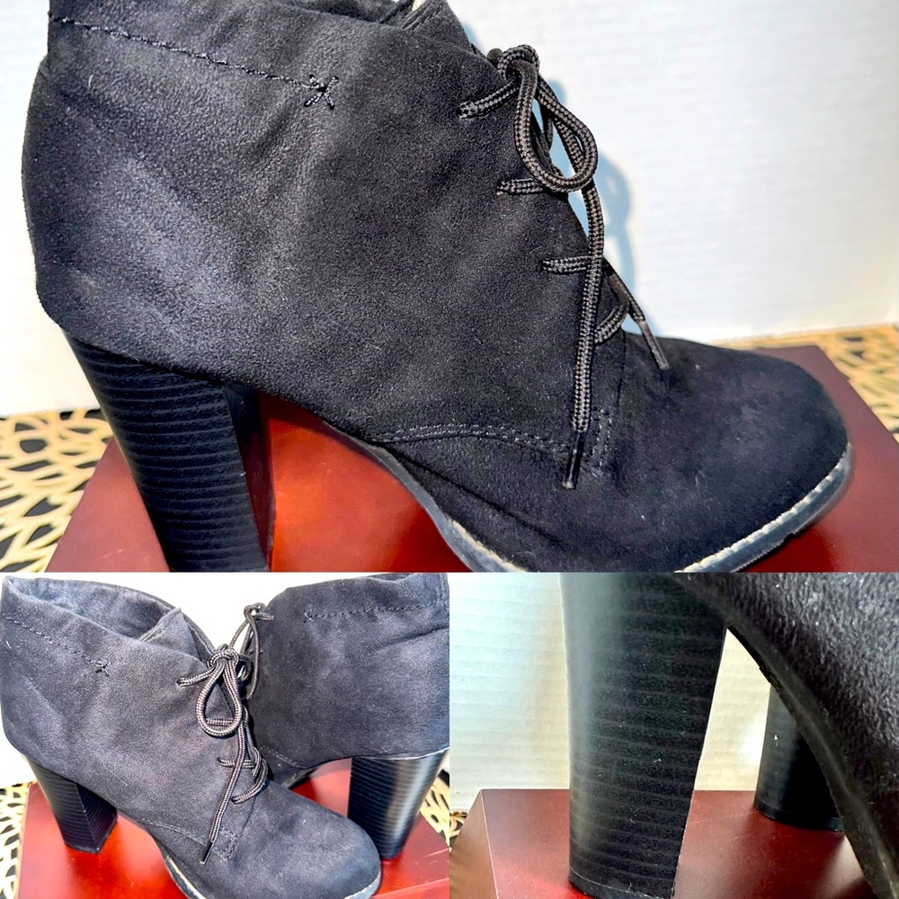 Old navy size 7 black suede ankle booties